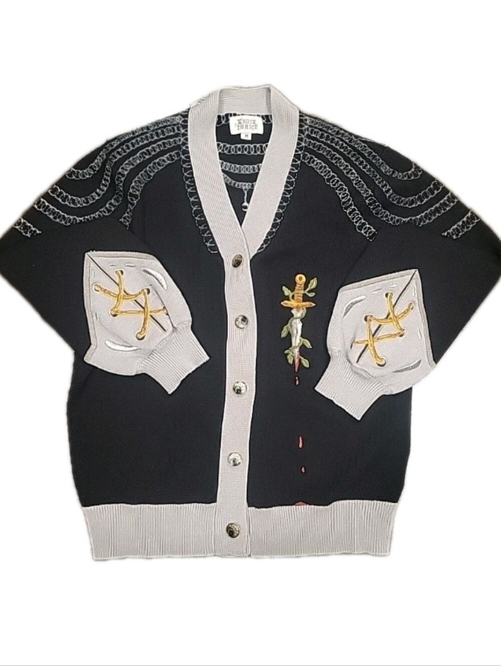 Knock Thrice - Knight in Cozy Armour Cardigan - The Raven Knight Size MEDIUM